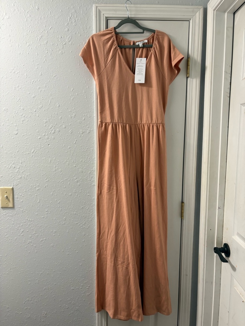 Threads 4 Thought Peach Cap-Sleeve Wide-Leg Jumpsuit